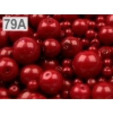 Sklenené voskované korálky Červená tmavá