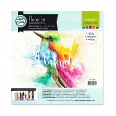 Akvarelový papier Florence Smooth white / Biely hladký 30,5x30,5 cm 300 g/m2 / 5 ks