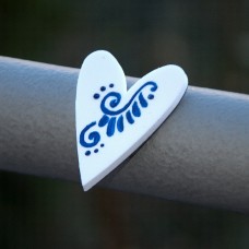 Magnetka Srdce modrý ornament